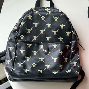 Black Faux leather Baby Yoda backpack *Star Wars licensed*